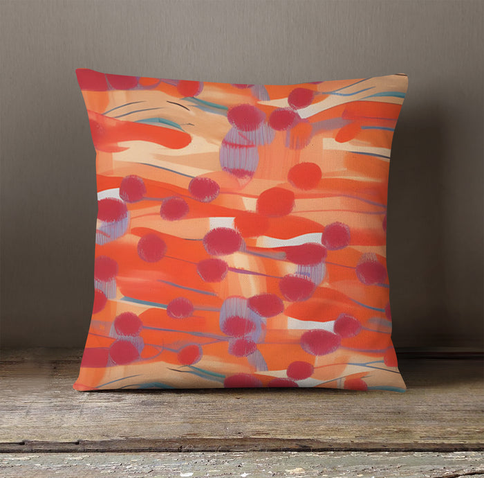 Orange Abstract Dot Texture Pattern Throw Pillow Cover