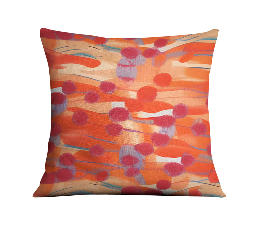 Orange Abstract Dot Texture Pattern Throw Pillow Cover