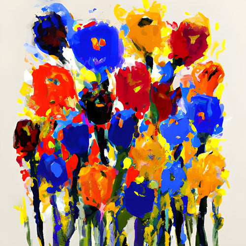 Multicolor Floral Expression Artwork