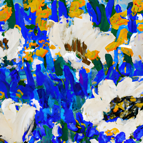 Multicolor Floral Field Artwork
