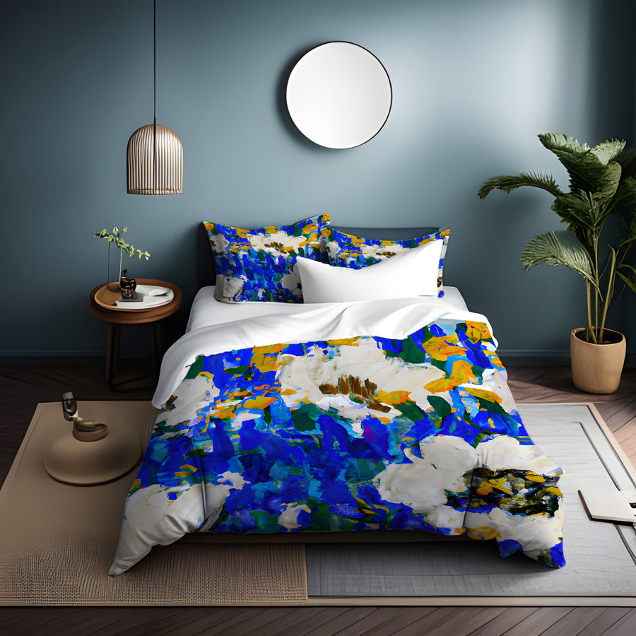 Multicolor Floral Field Artwork Duvet Cover