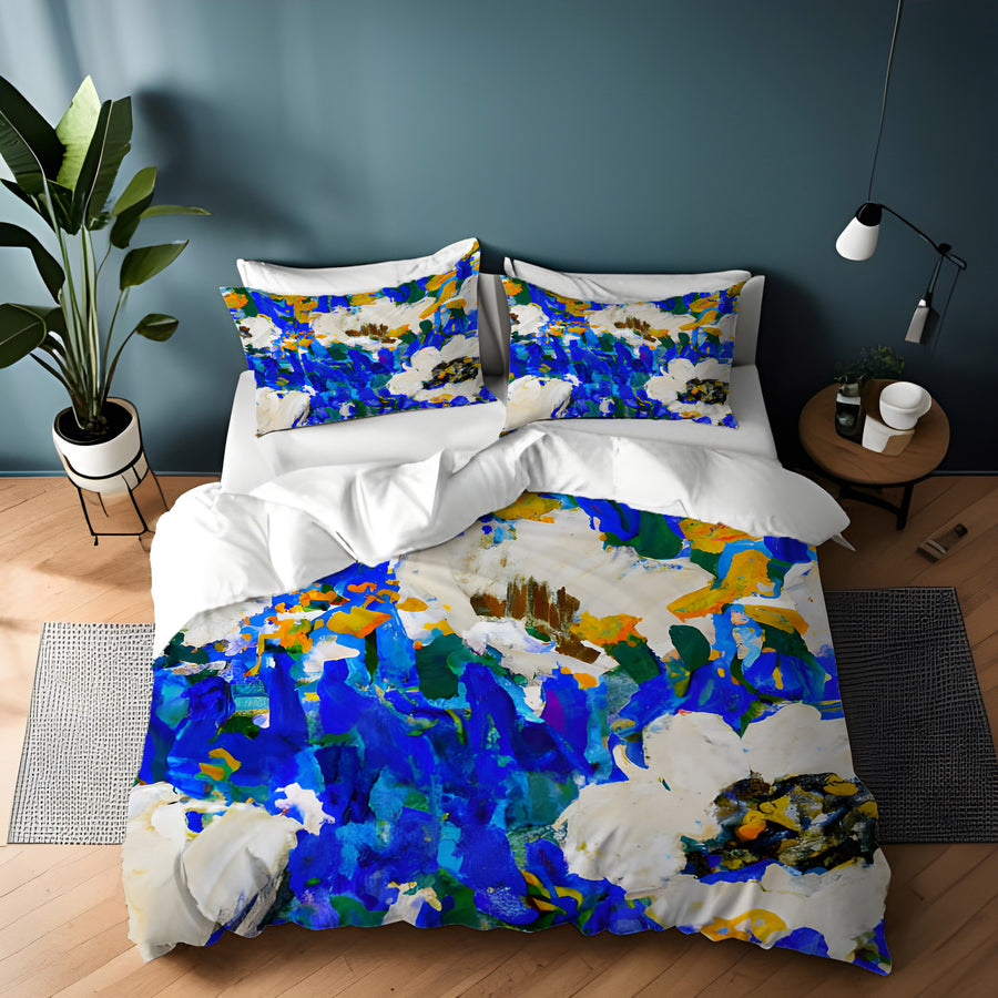Multicolor Floral Field Artwork Duvet Cover