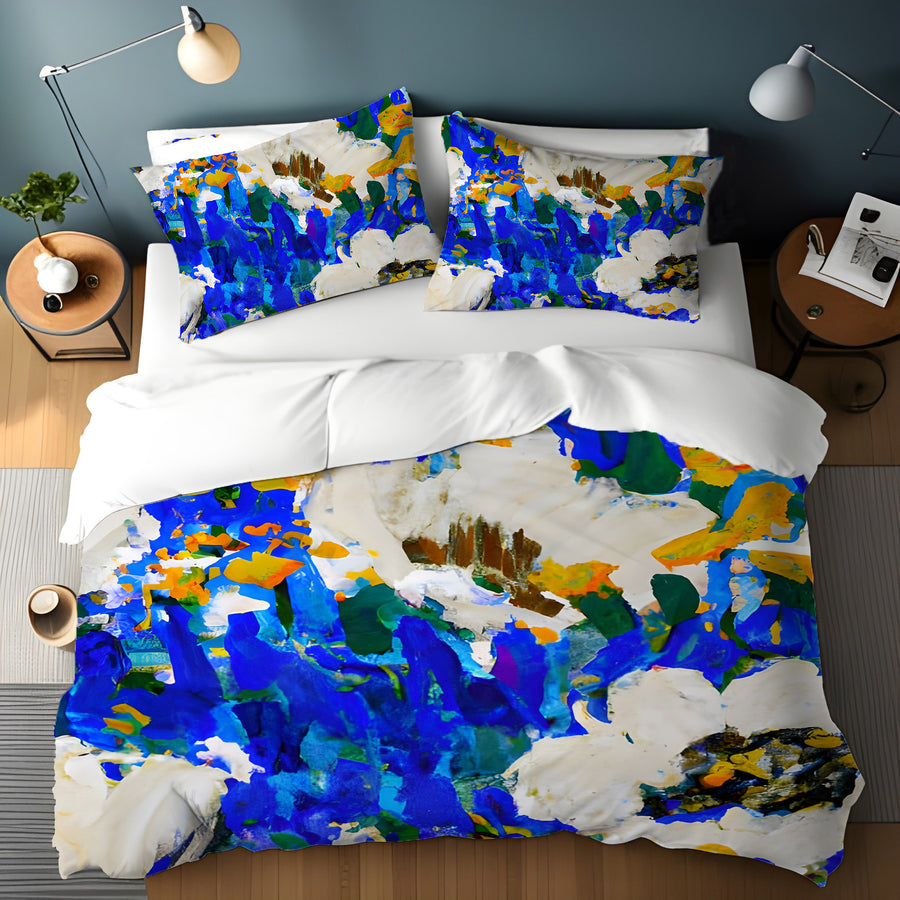 Multicolor Floral Field Artwork Duvet Cover