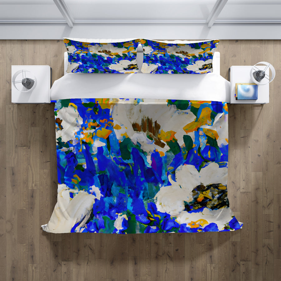 Multicolor Floral Field Artwork Duvet Cover
