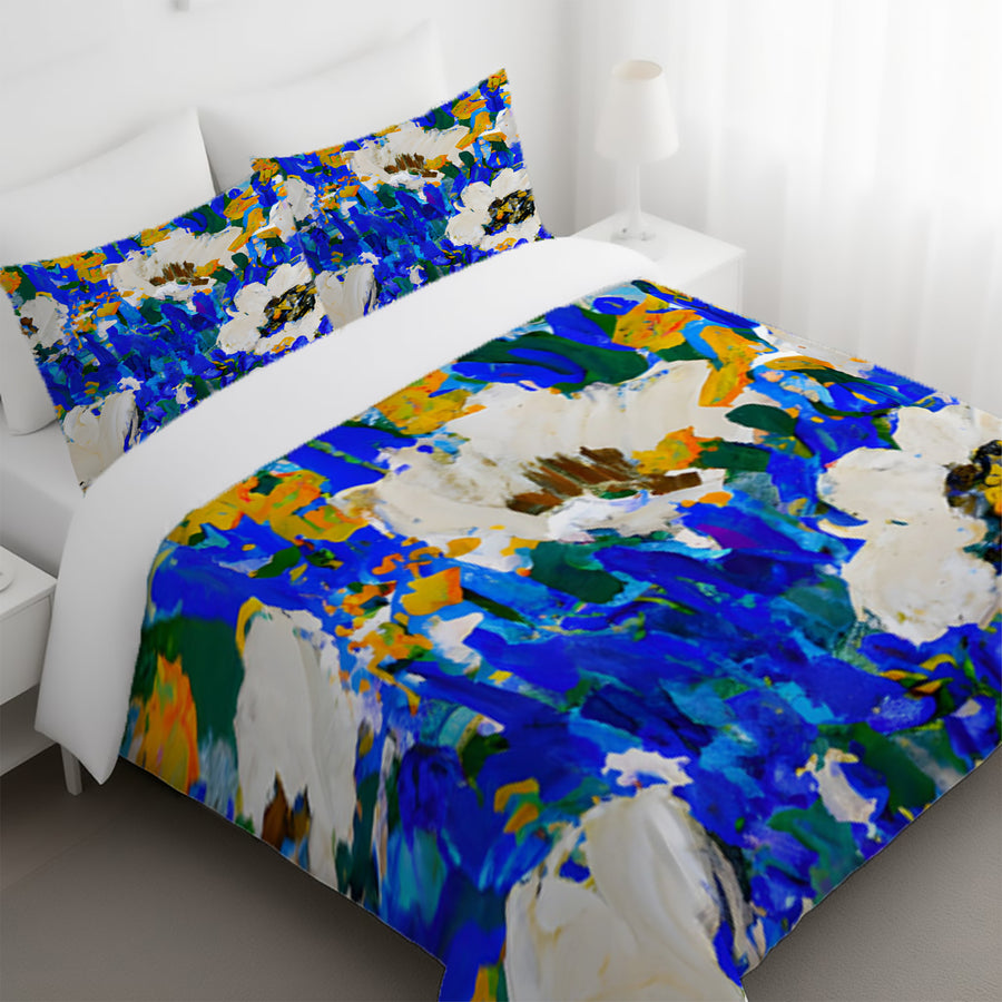 Multicolor Floral Field Artwork Duvet Cover