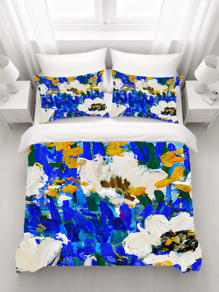 Multicolor Floral Field Artwork Duvet Cover