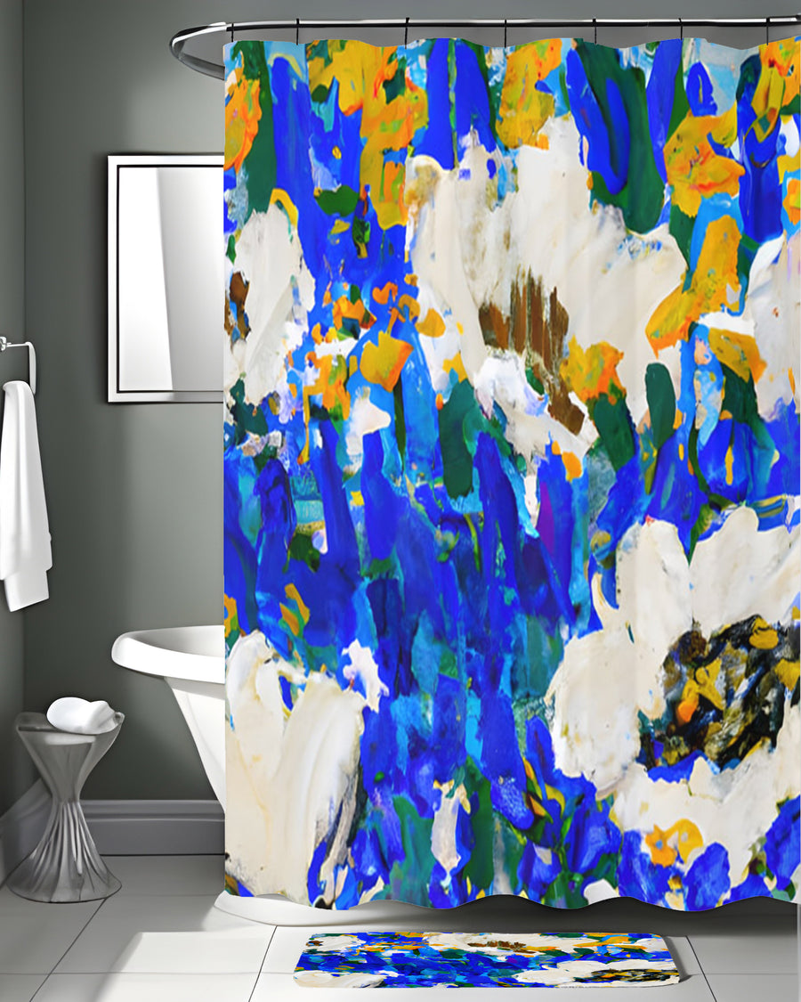 Multicolor Floral Field Artwork Shower Curtain