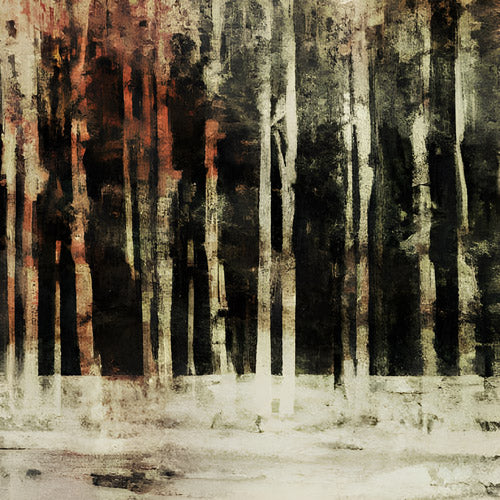 Beige Winter Forest Landscape Artwork