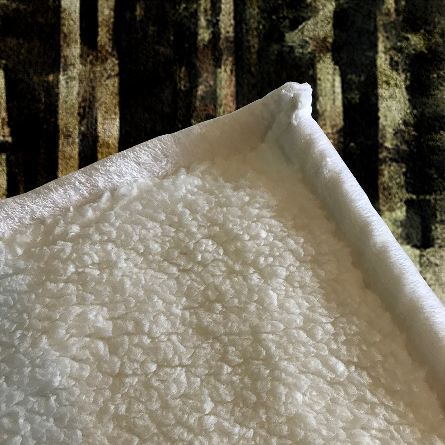 Beige Winter Forest Landscape Artwork Fleece Sherpa Blanket