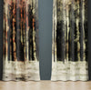 Abstract Window Curtains - Rustic Dark Color Striped Forest - Deja Blue Studios