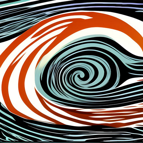 Orange and Black Spiral Abstract Pattern