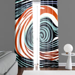 Abstract Window Curtains - Red, White and Blue Eye of the Storm - Deja Blue Studios