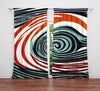 Abstract Window Curtains - Red, White and Blue Eye of the Storm - Deja Blue Studios