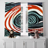 Abstract Window Curtains - Red, White and Blue Eye of the Storm - Deja Blue Studios
