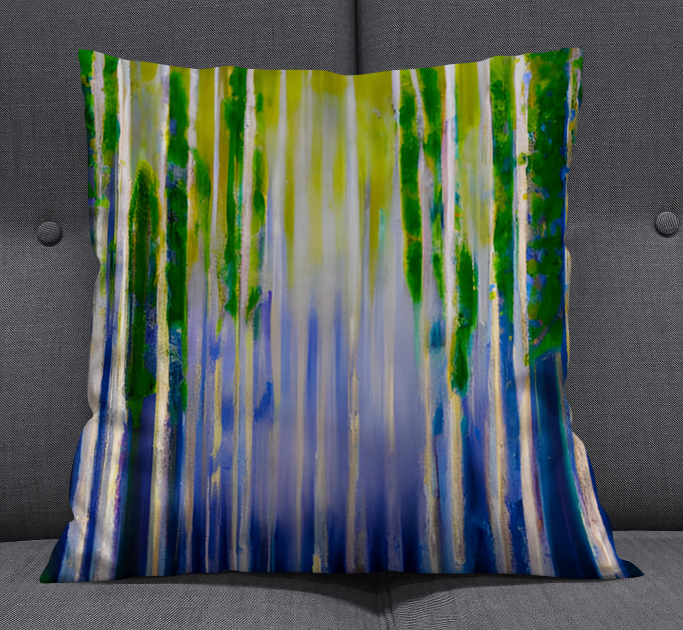Green and Purple Vertical Drip Pattern Throw Pillow Cover