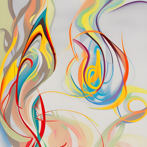 Multicolor Fluid Line Abstract Pattern