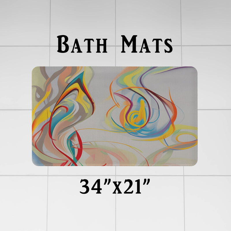 Abstract Shower Curtain - Multi Color Abstract Flame Design - Deja Blue Studios
