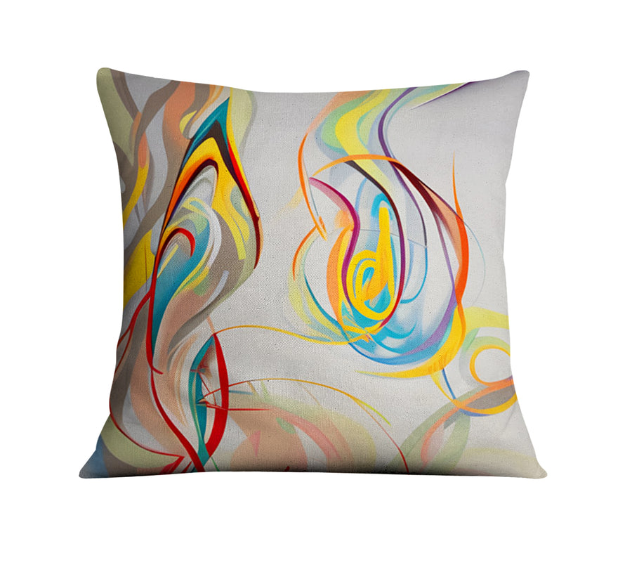 Multicolor Fluid Line Abstract Pattern Throw Pillow Cover