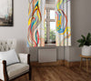 Abstract Window Curtains - Multi Color Abstract Flame Design - Deja Blue Studios