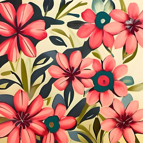 Pink Floral Botanical Pattern