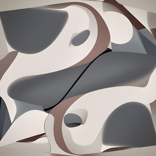 Gray Organic Shape Abstract Pattern