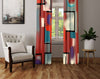Abstract Window Curtains - Red Color Splash Mid Century Style - Deja Blue Studios