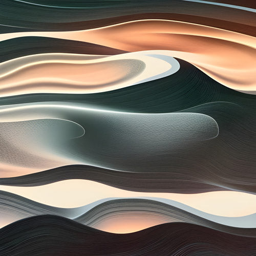 Beige and Teal Fluid Abstract Pattern