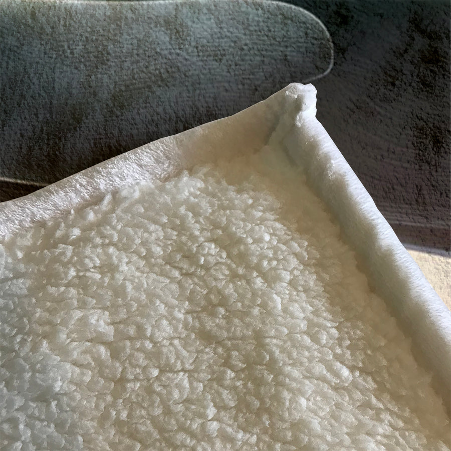 Beige and Teal Fluid Abstract Pattern Fleece Sherpa Blanket
