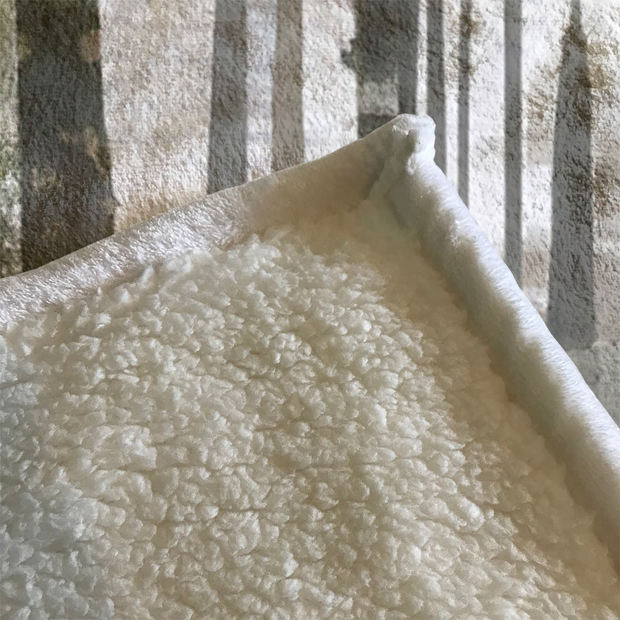 Gray Vertical Forest Blur Stripe Pattern Fleece Sherpa Blanket