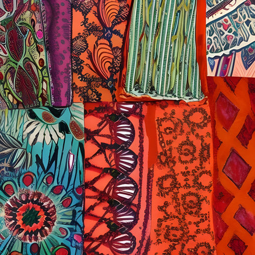 Multicolor Patchwork Textile Pattern