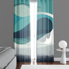 Abstract Window Curtains - Blue and Gray Swirl Tree - Deja Blue Studios