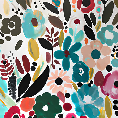 Multicolor Floral Botanical Pattern