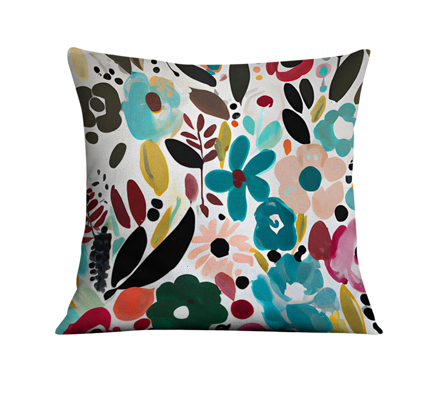 Multicolor Floral Botanical Pattern Throw Pillow Cover