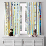 Abstract Striped Window Curtains - Light Color Broken Stripes Pattern - Deja Blue Studios