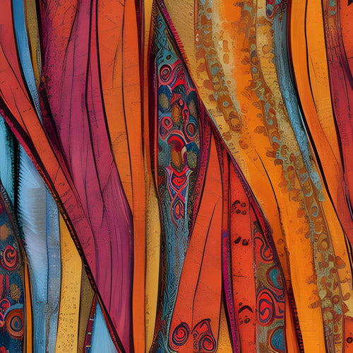 Red and Orange Textile Abstract Pattern