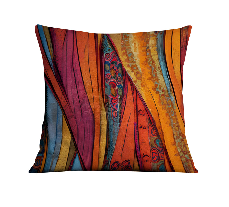Red and Orange Textile Abstract Pattern Throw Pillow Cover