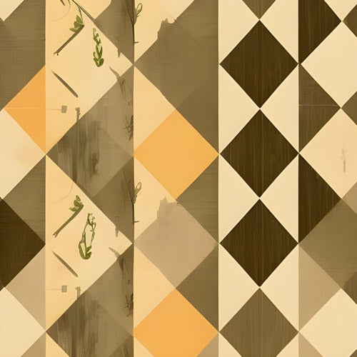Beige and Brown Diamond Geometric Pattern