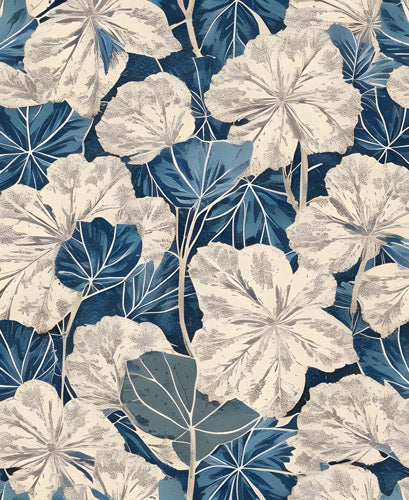 Blue Floral Botanical Pattern