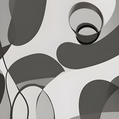 Gray Abstract Organic Line Pattern