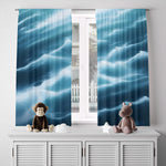 Nautical Window Curtains - Stormy Blue Ocean Curtains - Deja Blue Studios