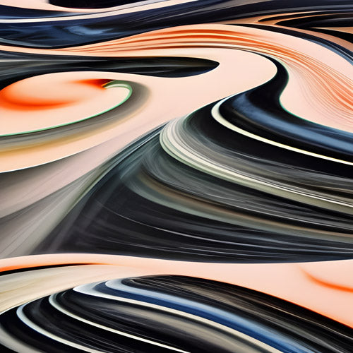Black and Beige Liquid Marble Flow Pattern