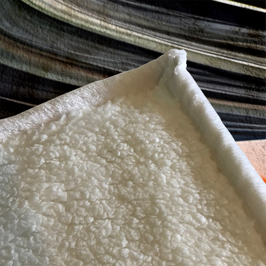 Black and Beige Liquid Marble Flow Pattern Fleece Sherpa Blanket