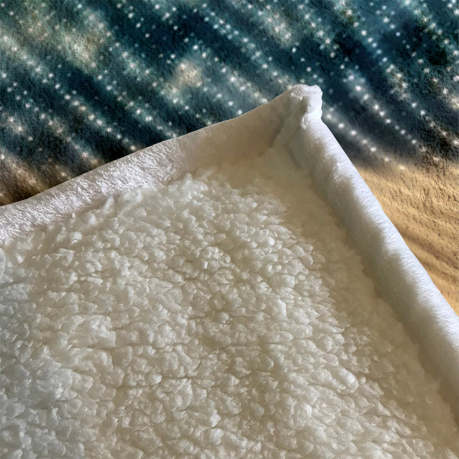 Gold and Black Woven Texture Pattern Fleece Sherpa Blanket