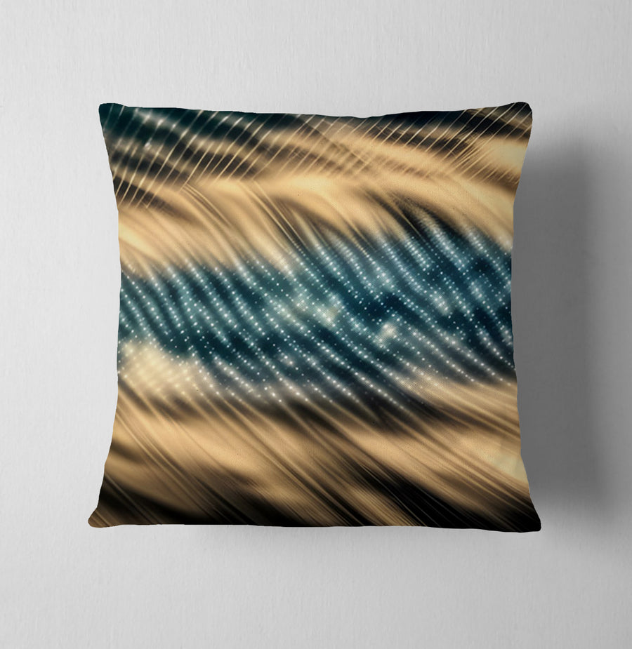 Gold and Black Woven Texture Pattern Throw Pillow Cover