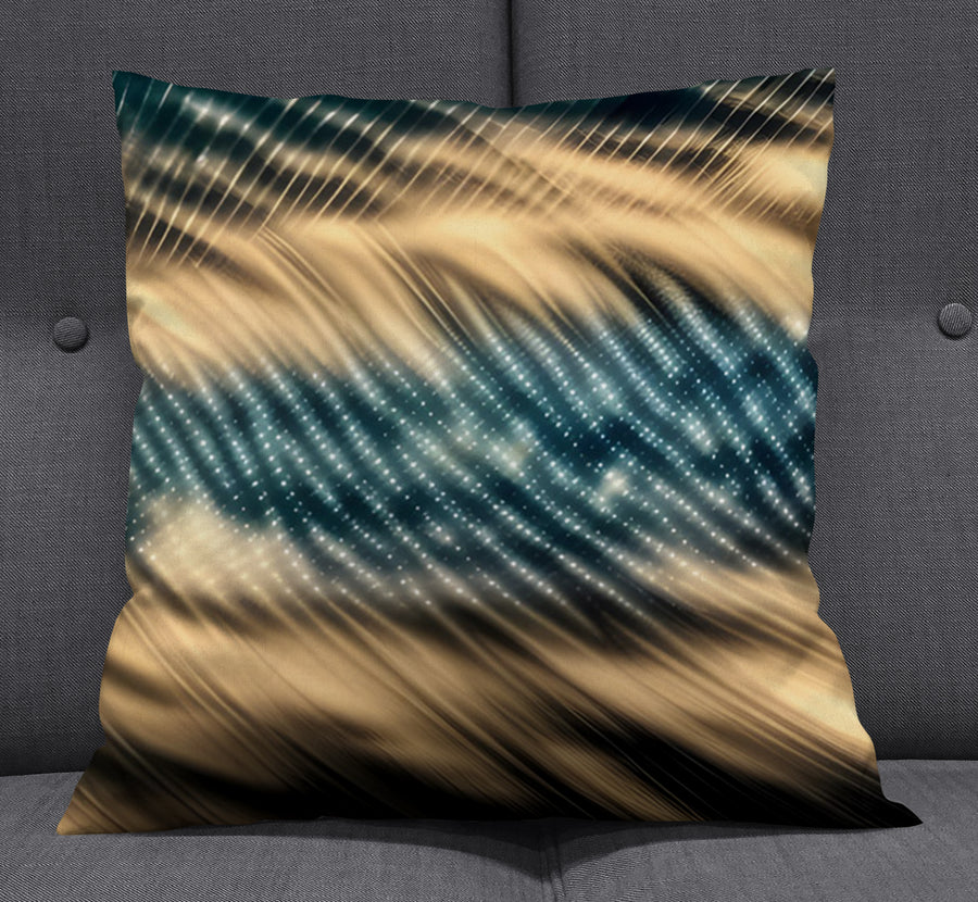 Gold and Black Woven Texture Pattern Throw Pillow Cover