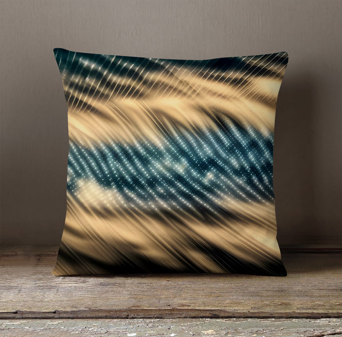 Gold and Black Woven Texture Pattern Throw Pillow Cover
