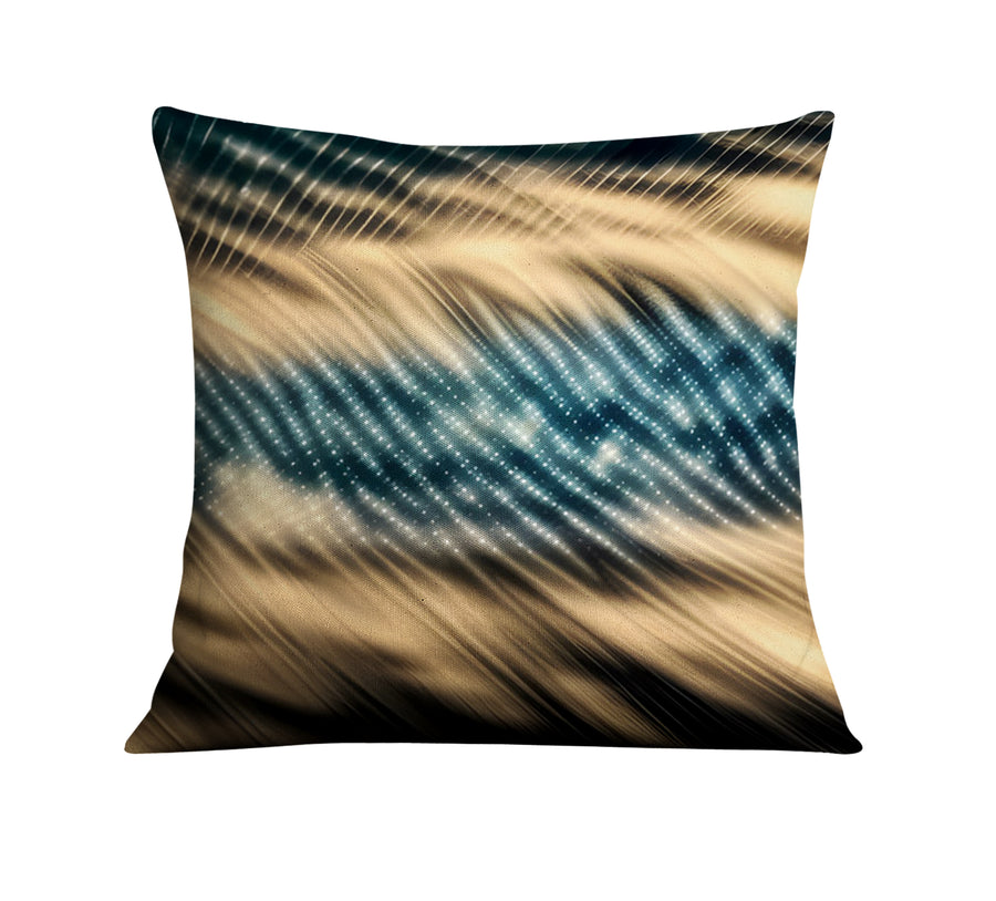 Gold and Black Woven Texture Pattern Throw Pillow Cover