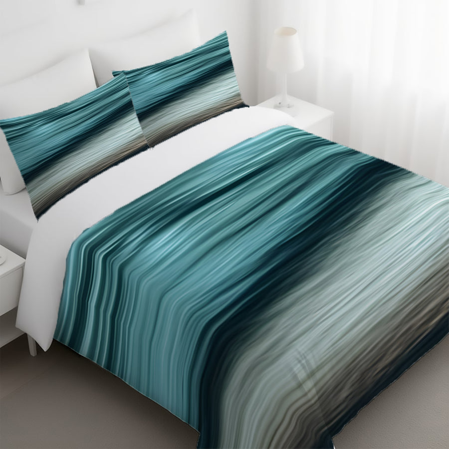 Teal Ocean Surface Texture Pattern Duvet Cover