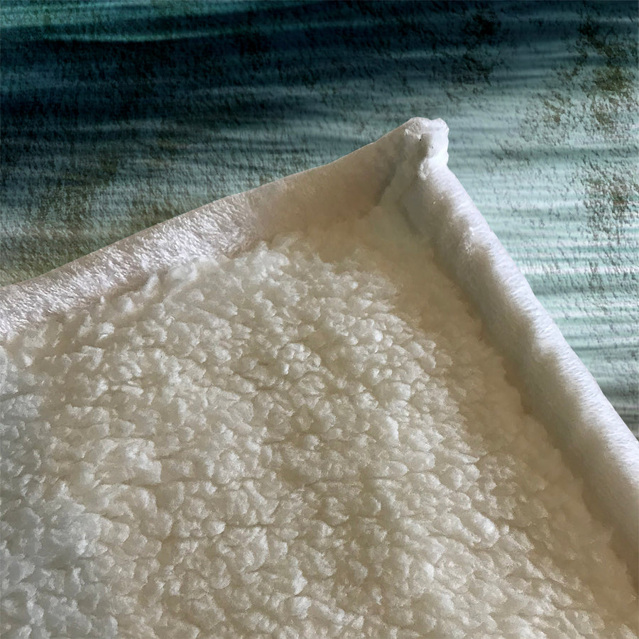 Teal Ocean Surface Texture Pattern Fleece Sherpa Blanket