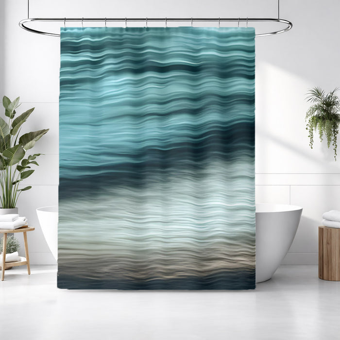 Teal Ocean Surface Texture Pattern Shower Curtain